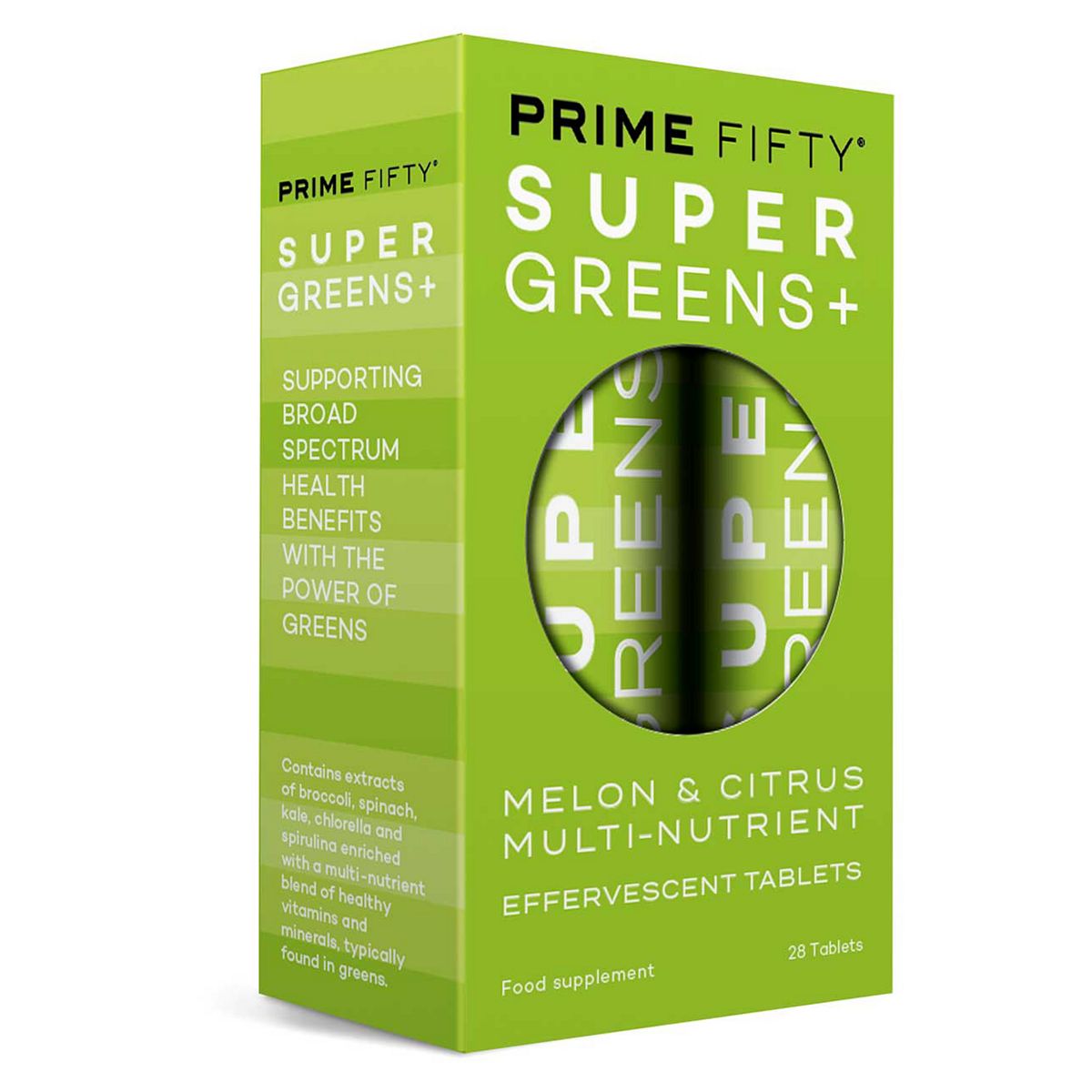 Prime Fifty Super Greens Effervescent Tablets - 28