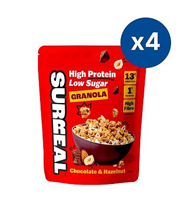 Surreal High Protein Low Sugar Chocolate Hazelnut Granola X4 Bundle