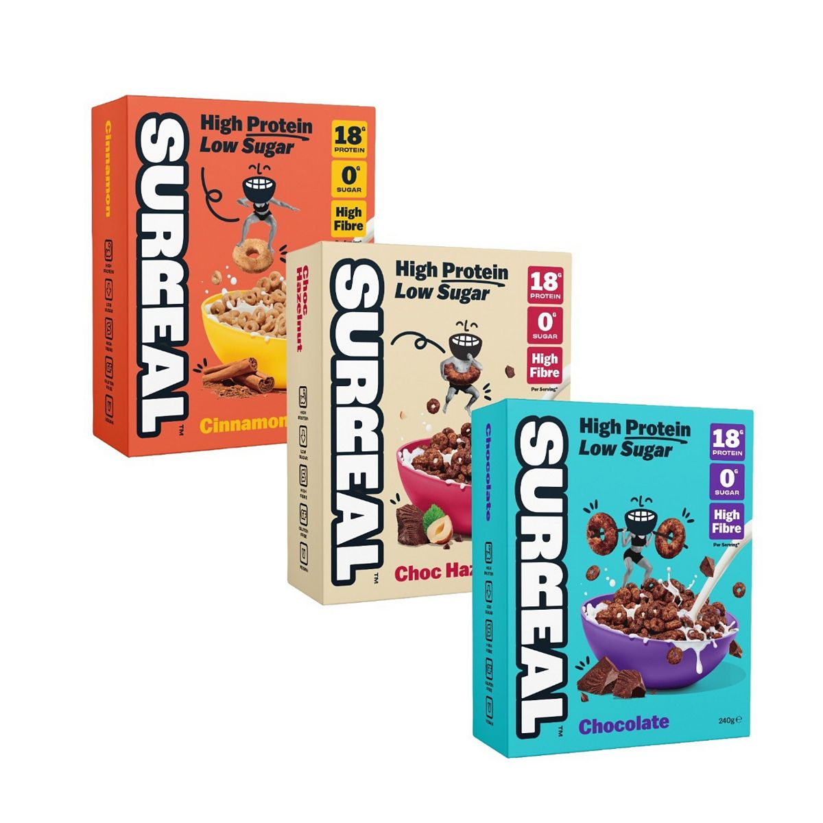 Surreal High Protein Low Sugar Cereal Variety Bundle
