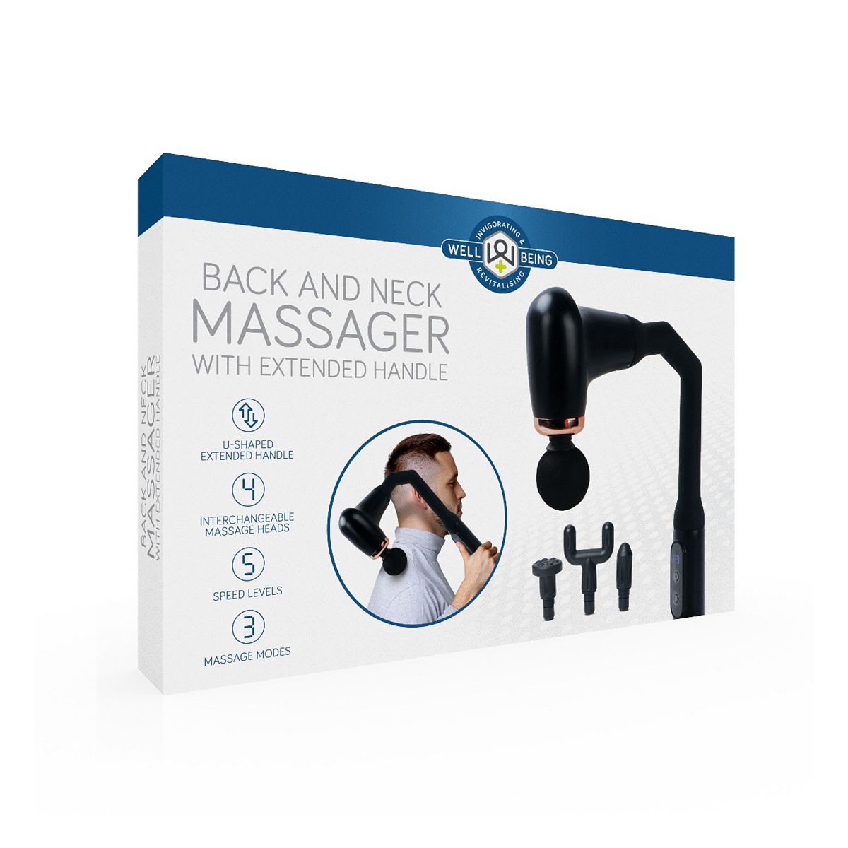 The Source Well Being Targeted Relief U-Shaped Massage Gun With 4 Heads