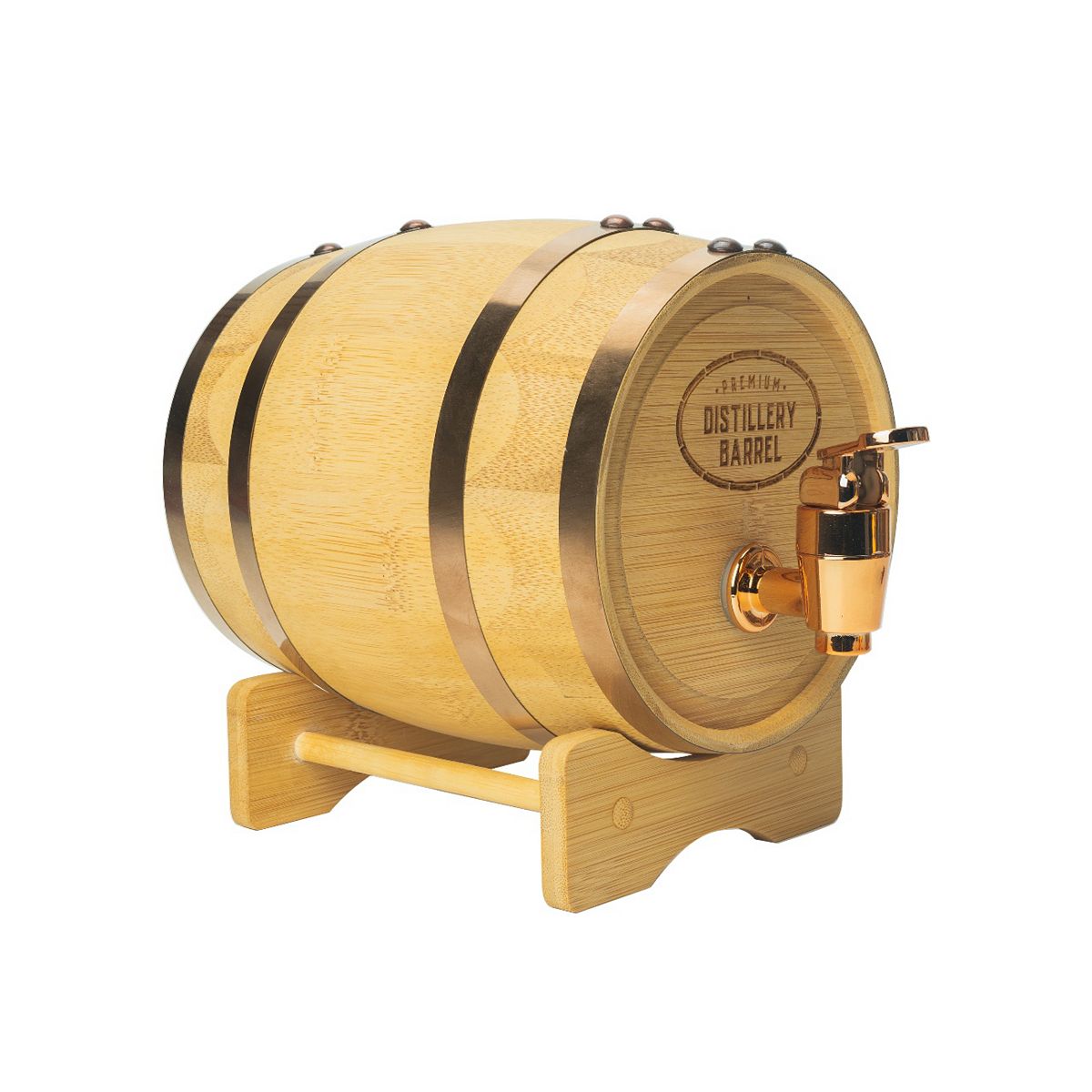 The Source Connoisseur Creations Bamboo Whiskey Barrel 800Ml With Drip-Free Tap