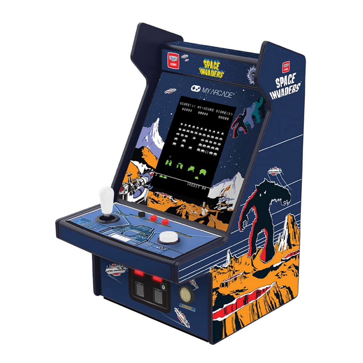 My Arcade Space Invaders Mini Arcade Machine Tabletop Retro Game Red - Image 8