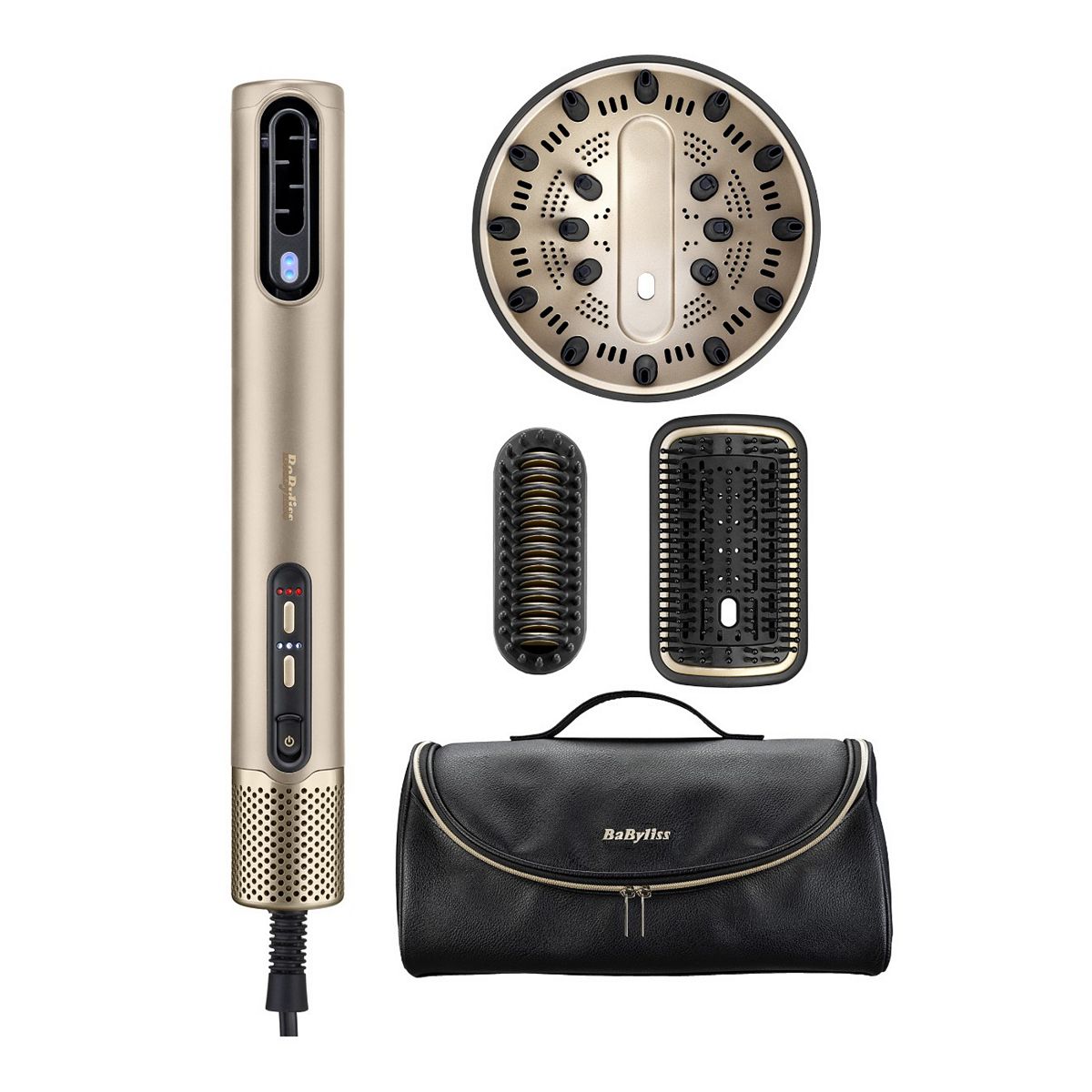 Babyliss Air Wand Gold Limited Edition 3-In-1 Hair Dryer Straightener & Styler With Beauty Bag