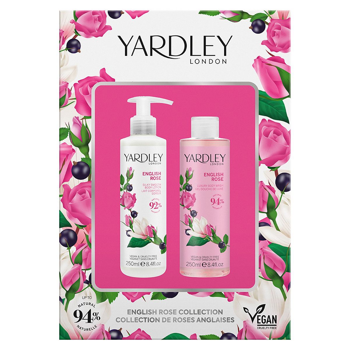 Yardley London English Rose Body Wash And Lotion Set