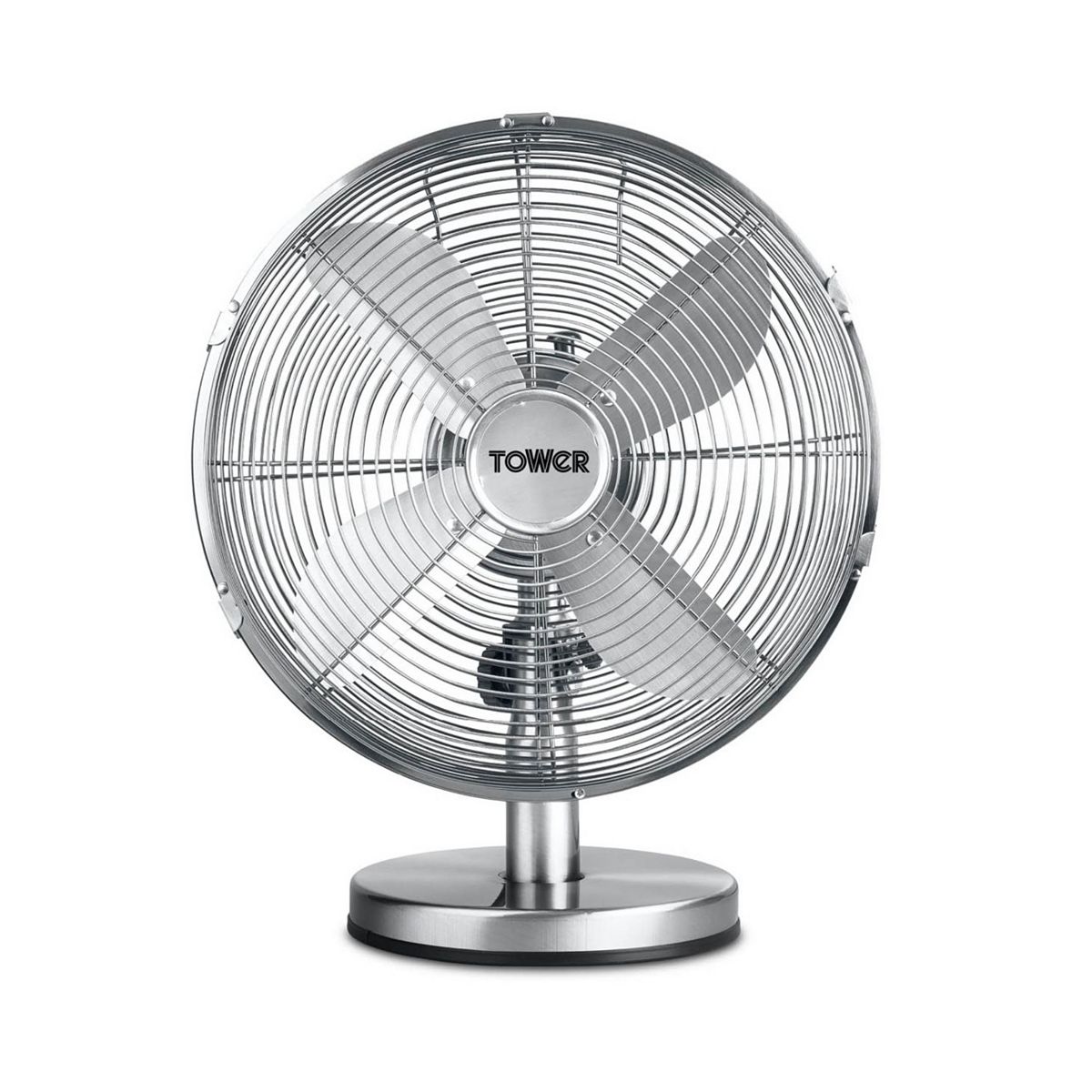 Tower 12 Inch Metal Desk Fan Silver