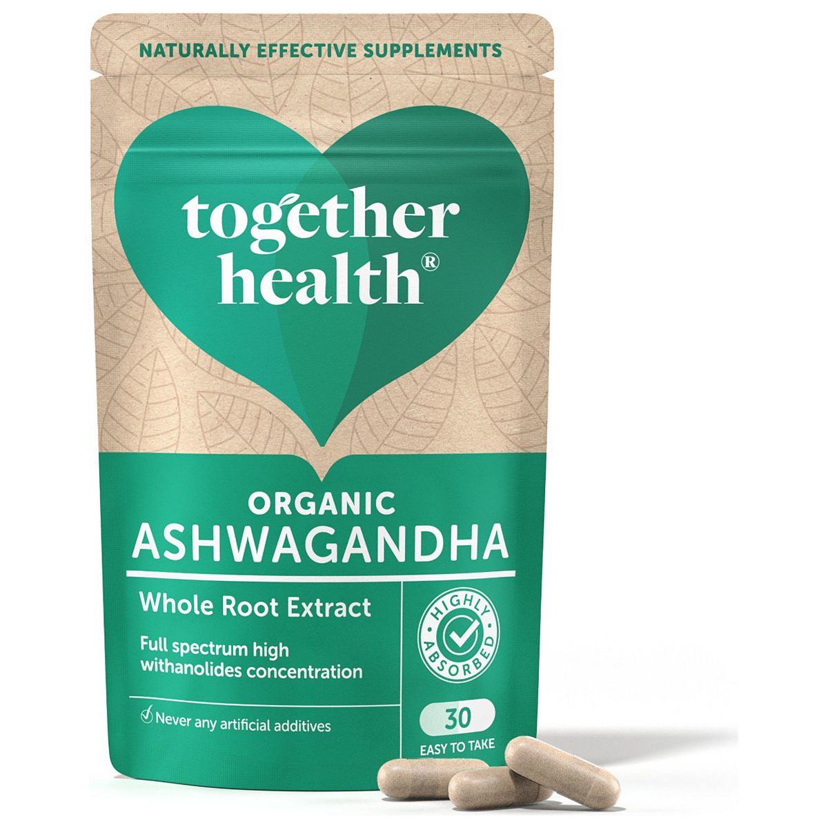Together Health Organic Ashwagandha Whole Root 30 Capsules
