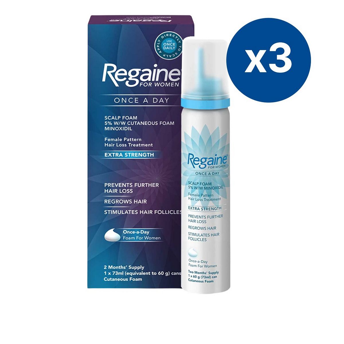 Regaine For Women Once A Day Scalp Foam – 6 Months’ Supply Bundle