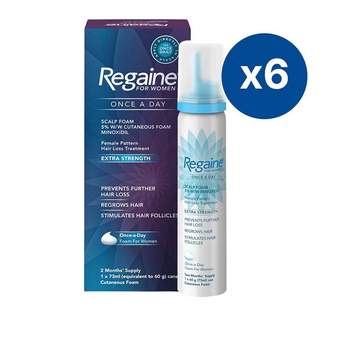 Regaine For Women Once A Day Scalp Foam – 12 Months’ Supply Bundle