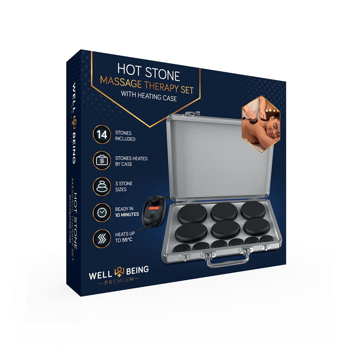 The Source Wellbeing Hot Stone Massage Therapy Set