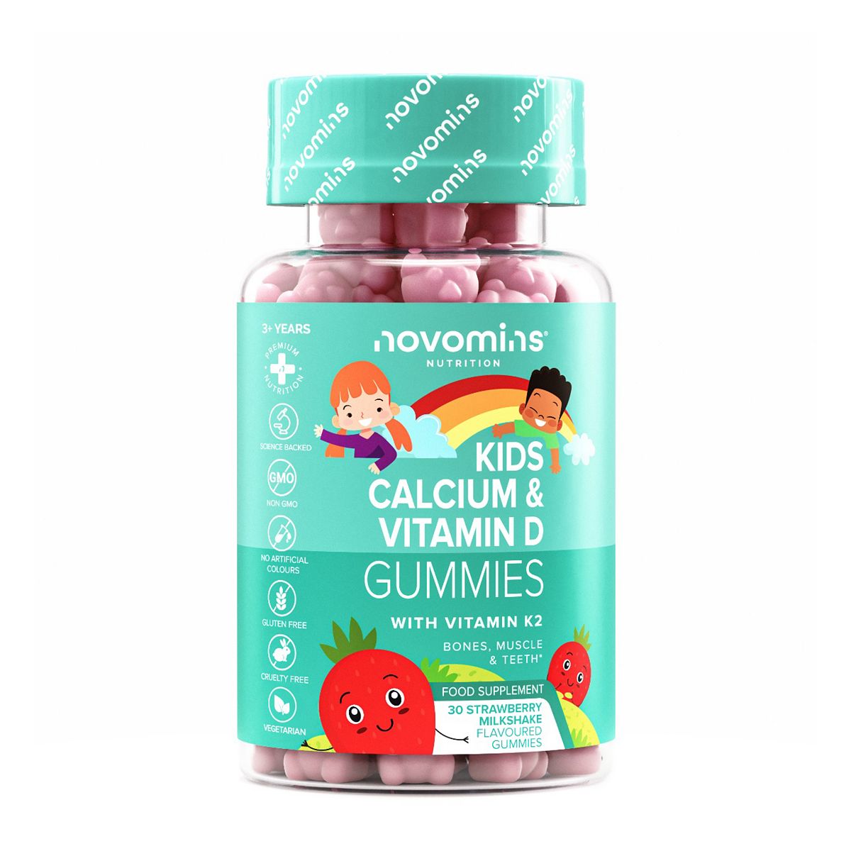 Novomins Kids Calcium, Vitamin D & K2 30 Gummies