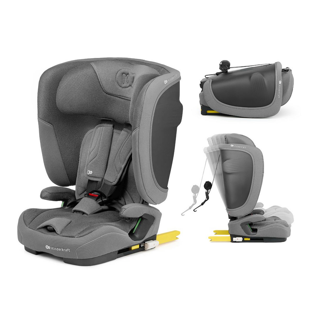 Kinderkraft Fix2go Isize Car Seat 76 To 150Cm Grey