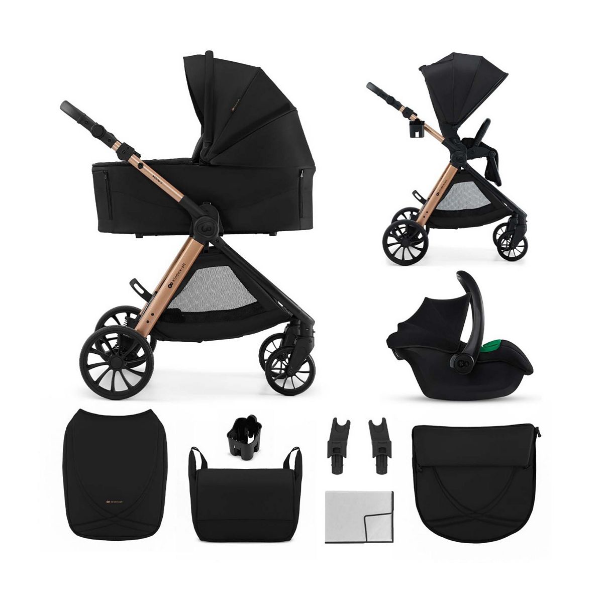 Kinderkraft Vesto2 3 In 1 Travel System Black