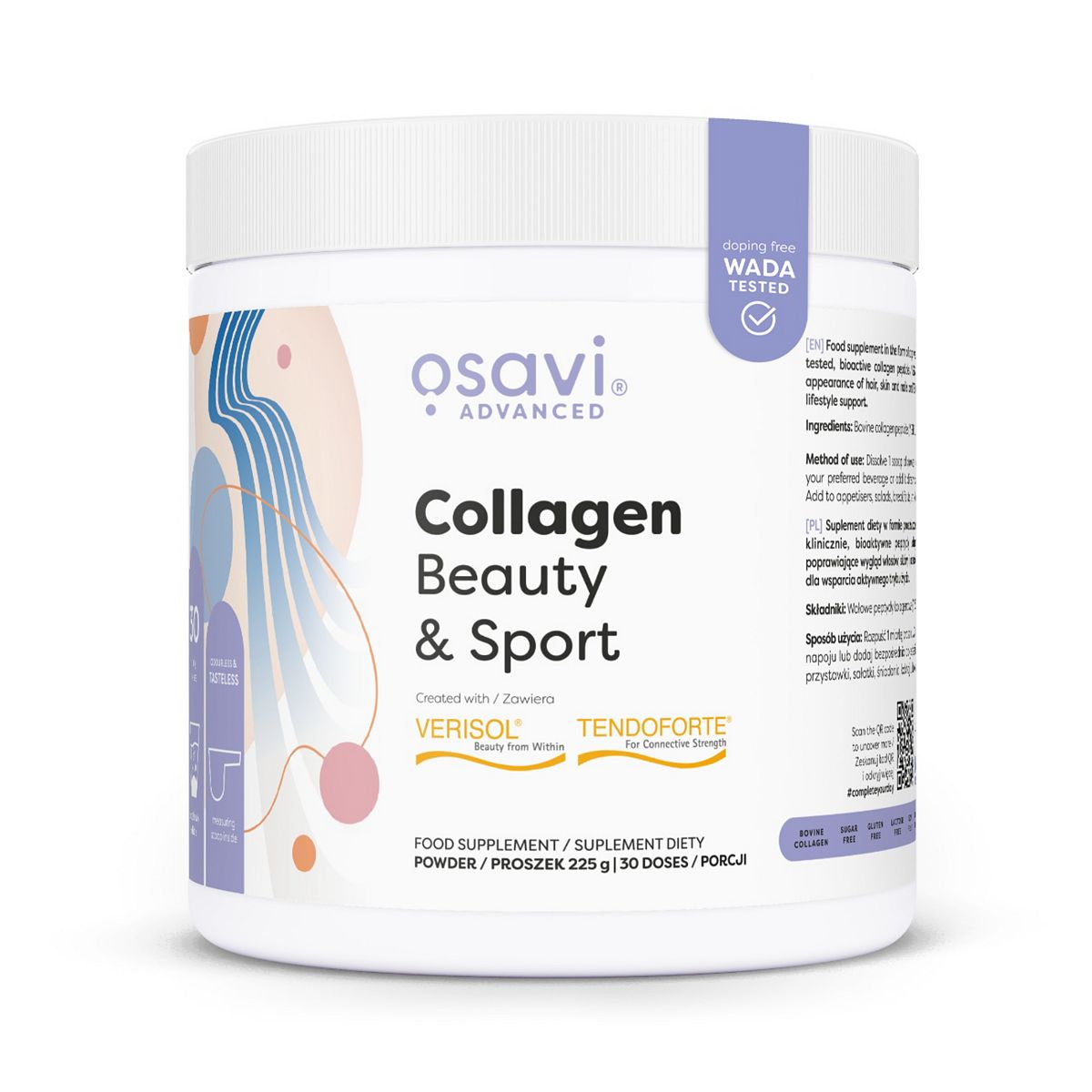 Osavi Collagen Beauty & Sport 225G Unflavoured Powder
