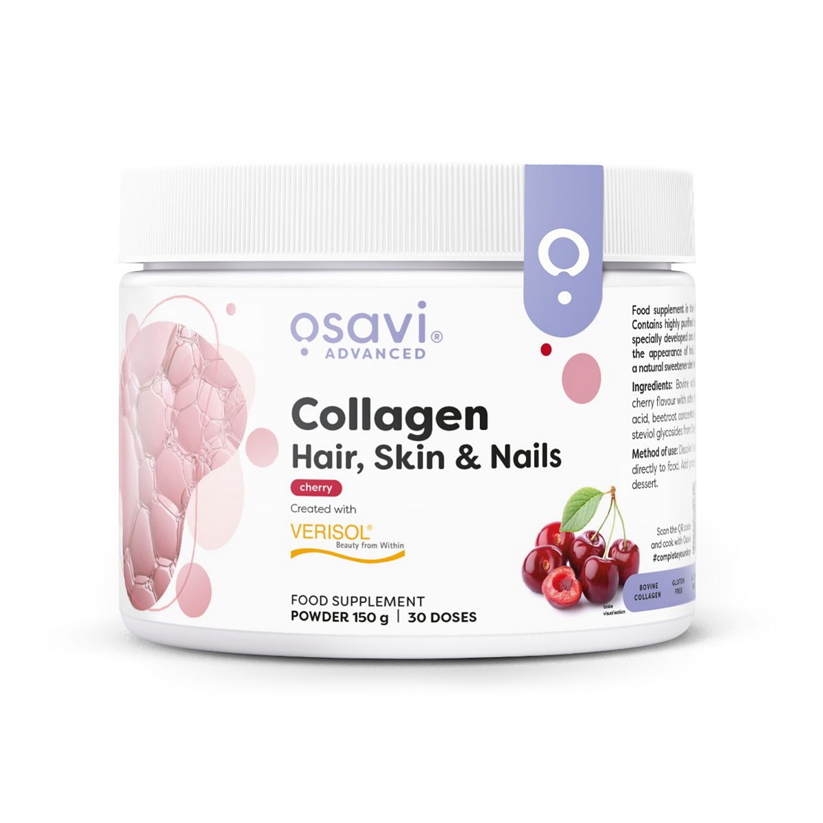 Osavi Collagen Peptides Hair Skin & Nails Cherry 150g