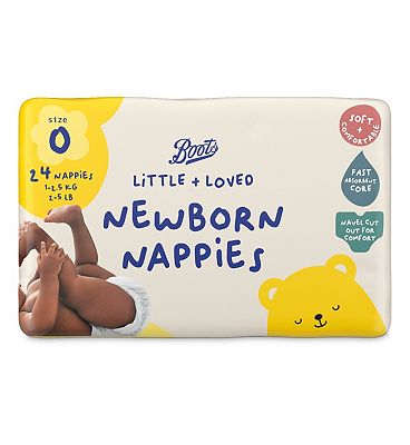 Boots Baby Boots Little + Loved Newborn Nappies Size 0 1-2.5Kg 24S