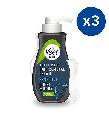 Veet Men Hair Removal X3 Bundle, 400ml