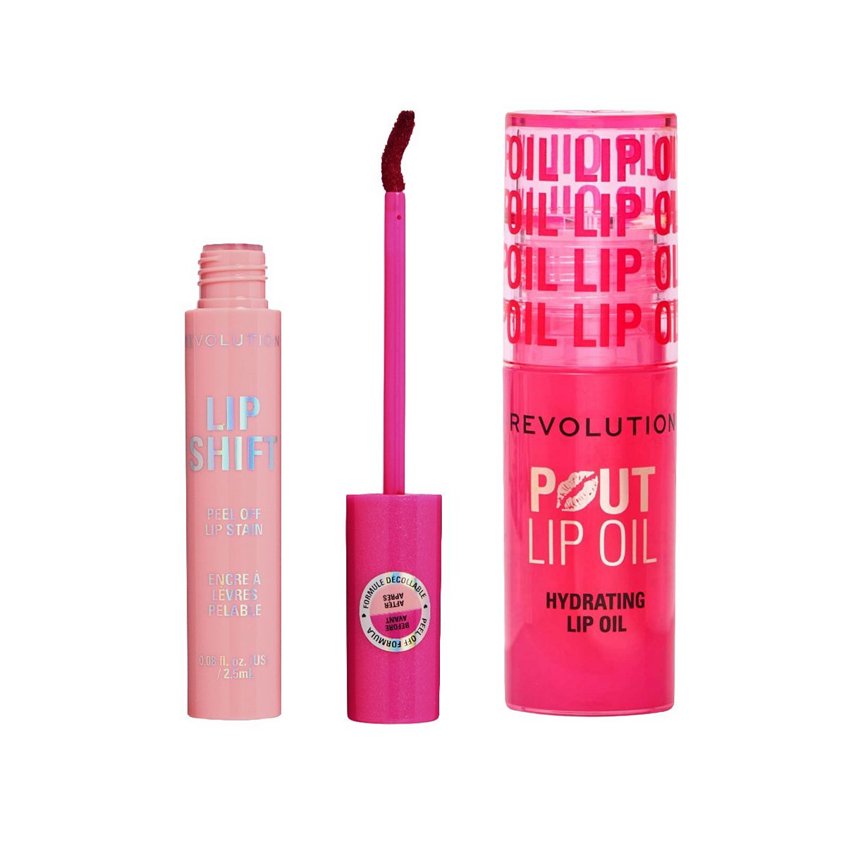 Revolution Beauty Revolution Lip Shift Peel-off Stain Celestial Pink & Pout Oil Watermelon