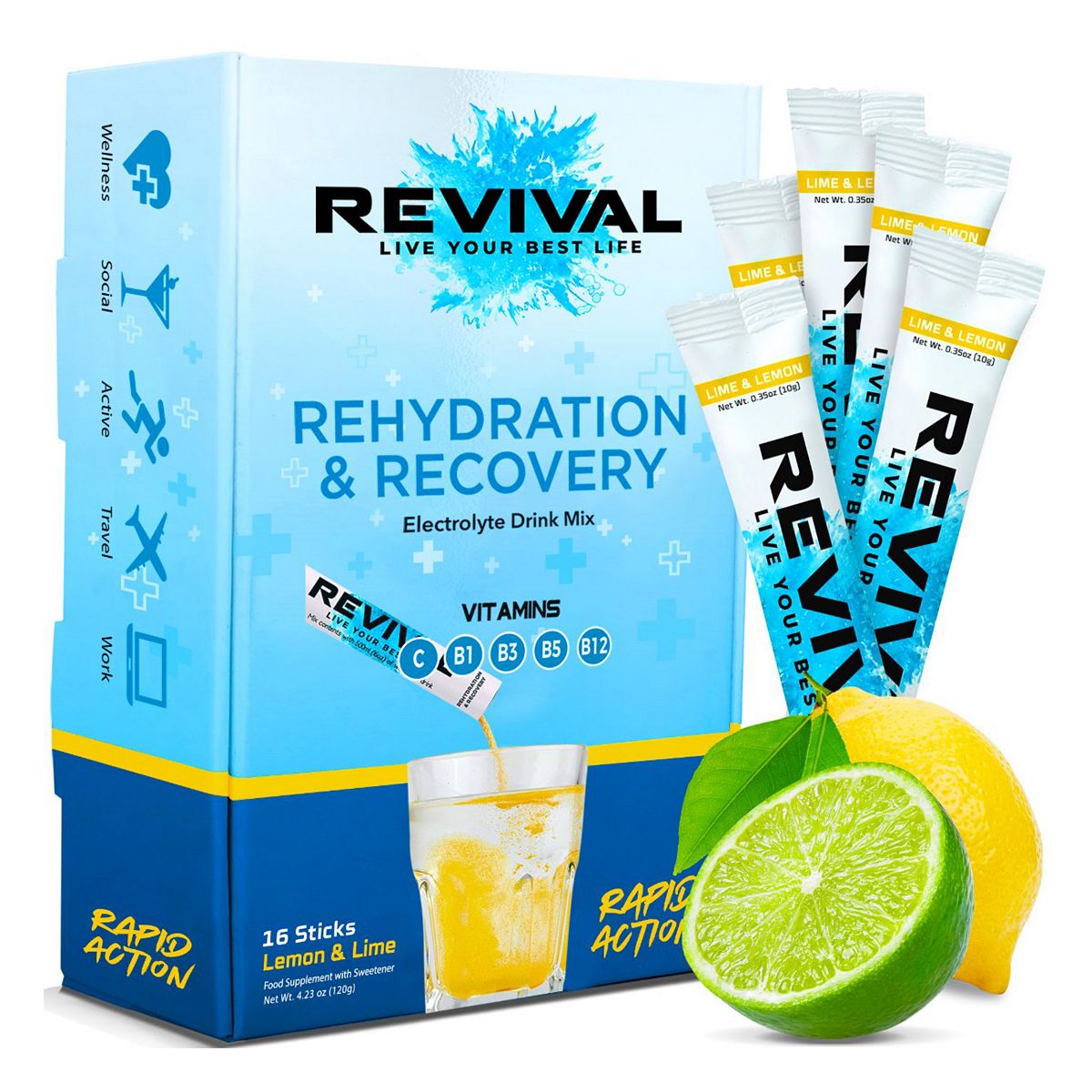 Rehydration & Recovery Electrolyte Drink Lemon & Lime - Lemon & Lime x 16 Pack