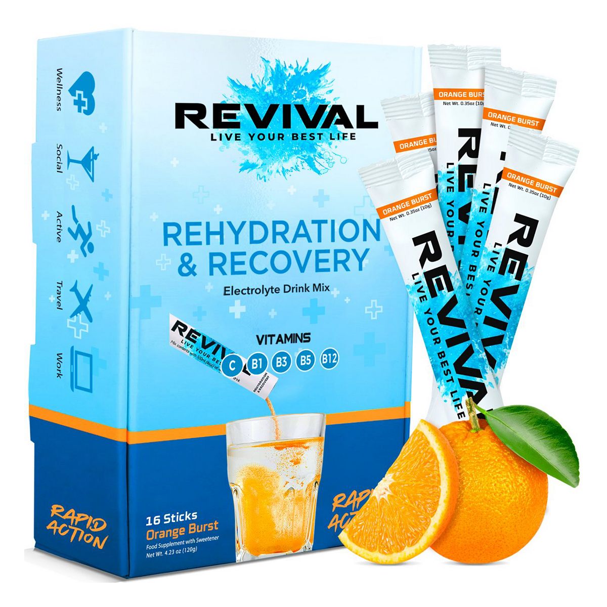 Rehydration & Recovery Electrolyte Drink Orange Burst - Orange Burst x 16 Pack
