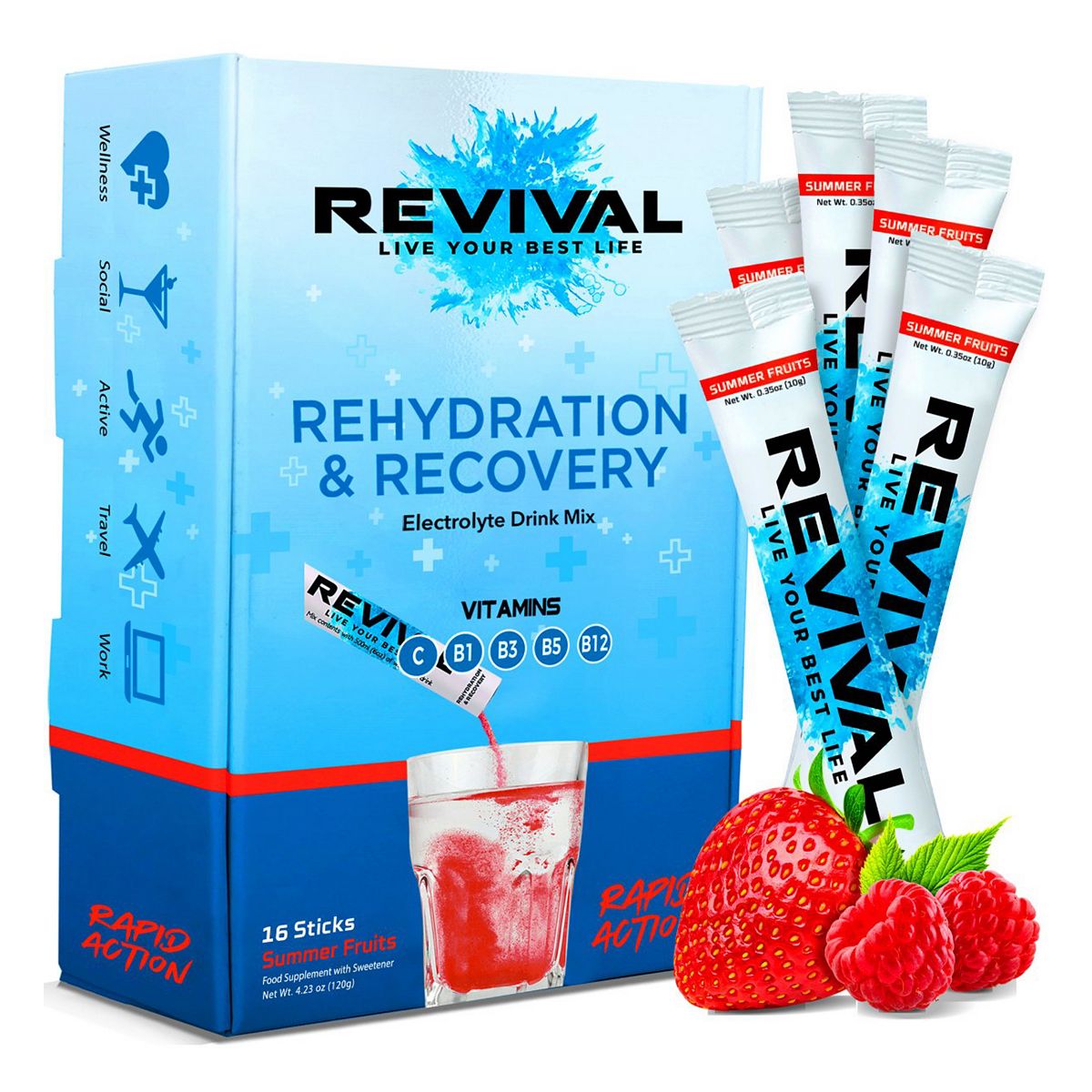 Rehydration & Recovery Electrolyte Drink Summer Fruits - Summer Fruits x 16 Pack