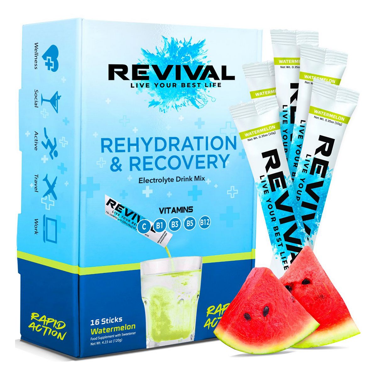 Rehydration & Recovery Electrolyte Drink Watermelon - Watermelon x 16 Pack