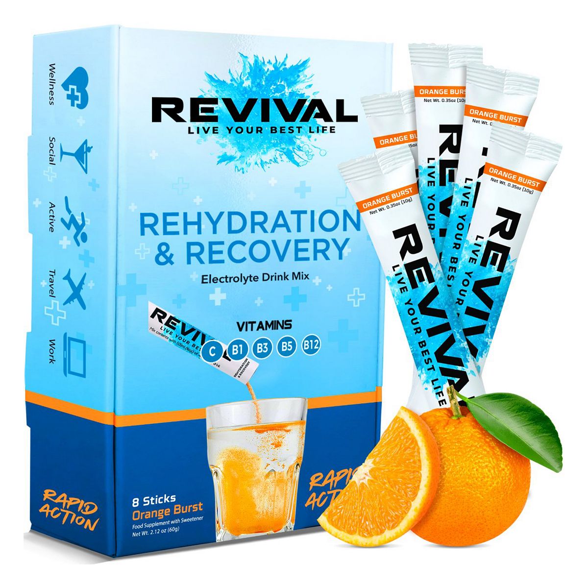 Rehydration & Recovery Electrolyte Drink Orange Burst - Orange Burst x 8 Pack