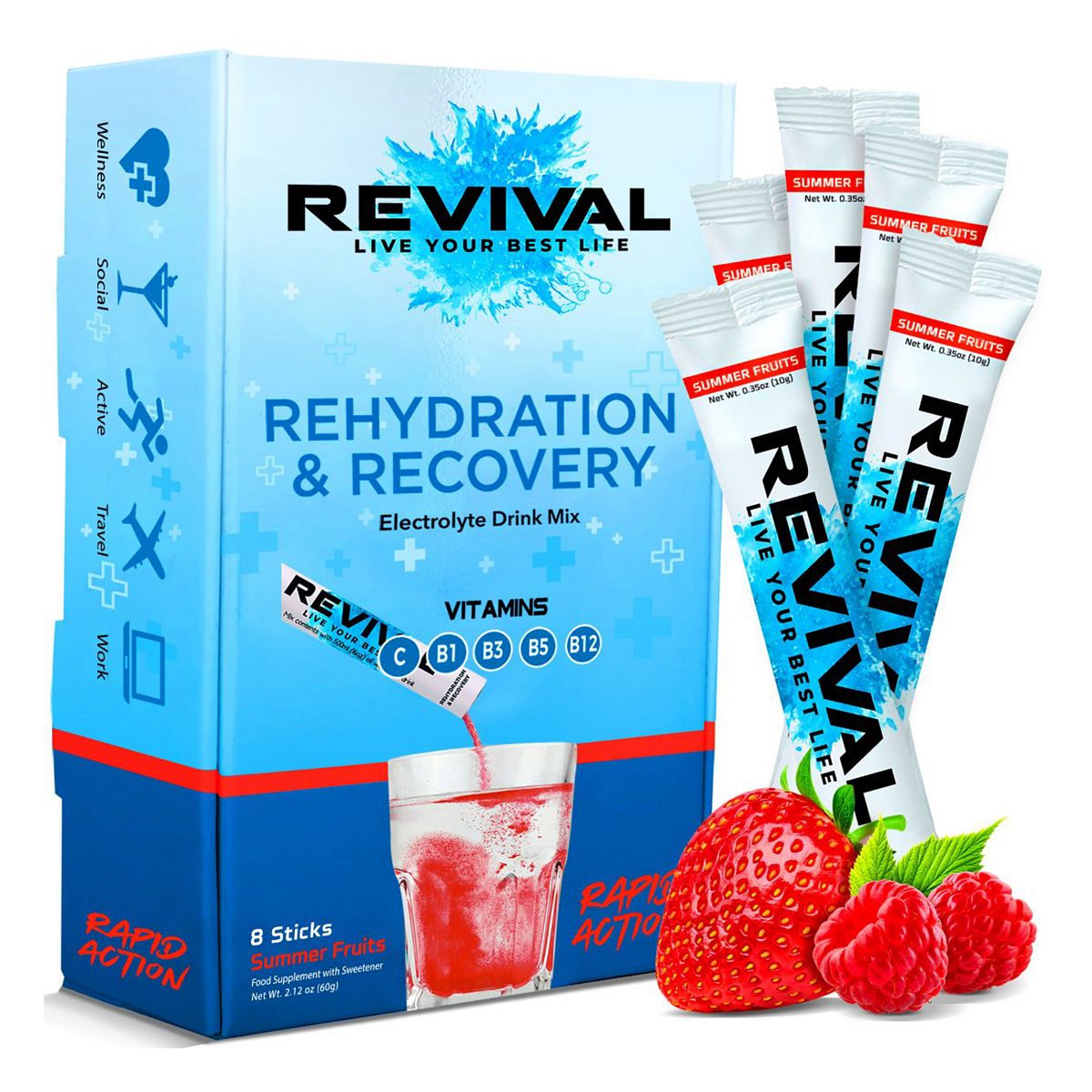 Rehydration & Recovery Electrolyte Drink Summer Fruits - Summer Fruits x 8 Pack