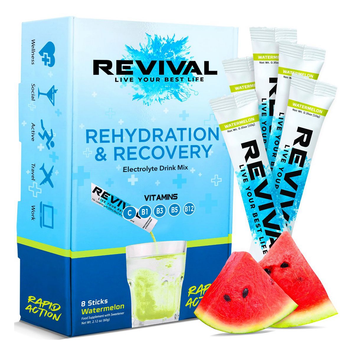 Rehydration & Recovery Electrolyte Drink Watermelon - Watermelon x 8 Pack
