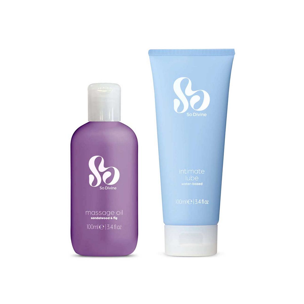 So Divine Massage Oil & Classic Waterbased Lubricant Dual Pack 100ml