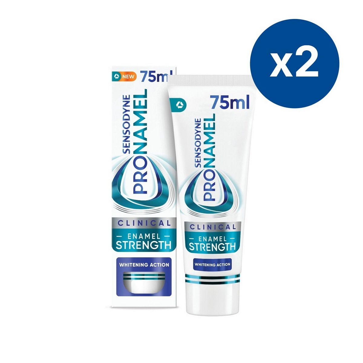 Sensodyne Pronamel Clinical Enamel Whitening Toothpaste 2X75Ml Bundle