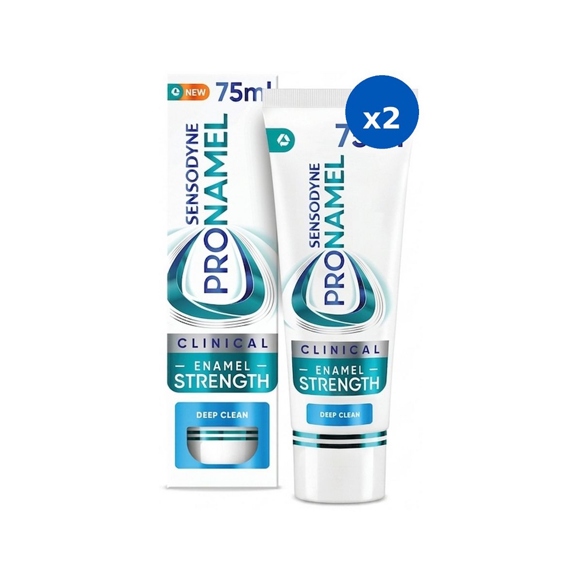 Sensodyne Pronamel Clinical Enamel Strength Deep Clean Toothpaste 2X75Ml Bundle