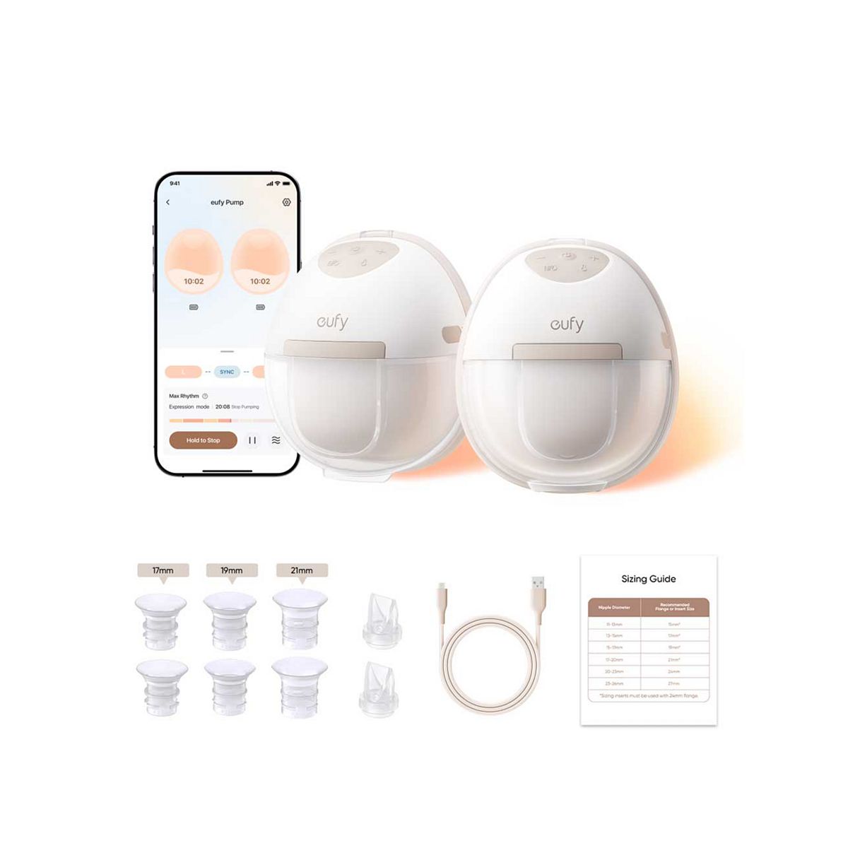 Eufy E20 Wearable Heated Electric Breast Pump - White - Image 4