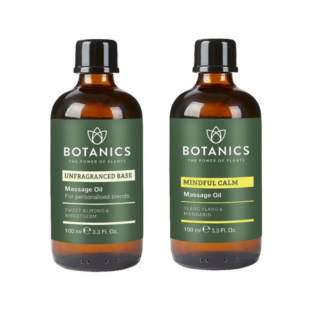 Botanics Massage & Body Oil Mandarin Unfragranced Duo