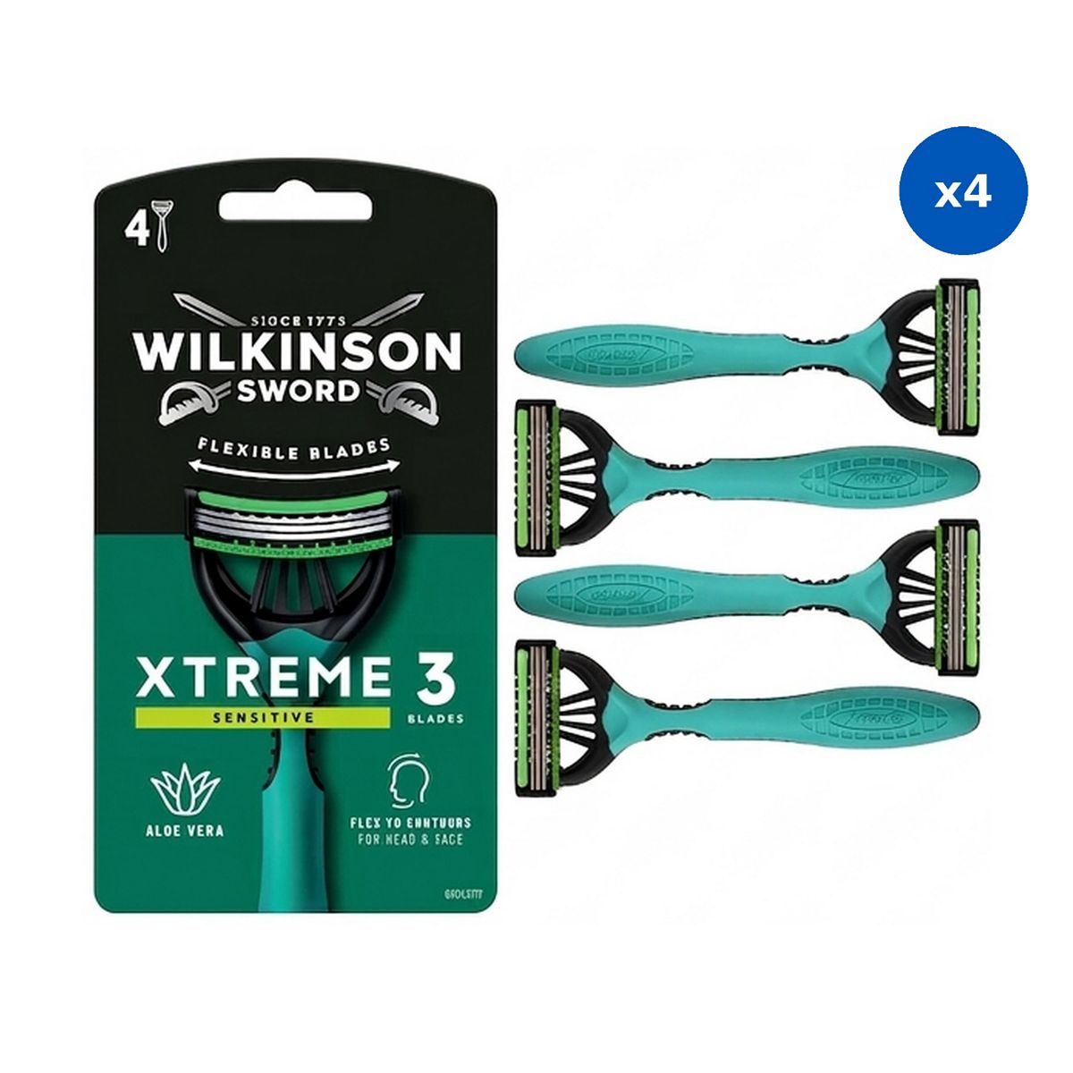 Wilkinson Sword Xtreme 3 Sensitive X4 Bundle