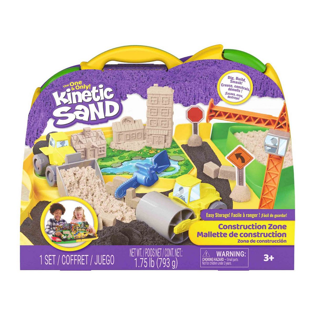 Kinetic Sand Construction Zone Site Case with sand and Vehicles - Image 4