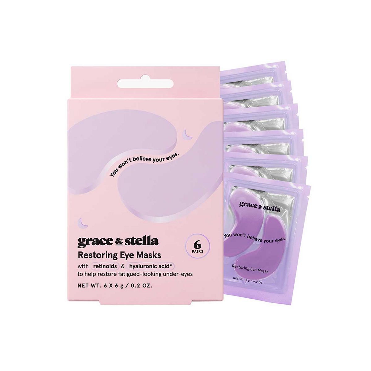 Grace & Stella Restoring Eye Masks 6 Pairs - 36g