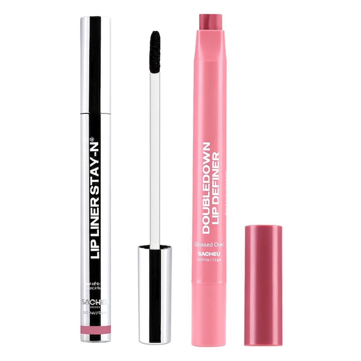 Sacheu Lip Liner Stay-N Main Character & Doubledown Definer Glossed Over Bundle