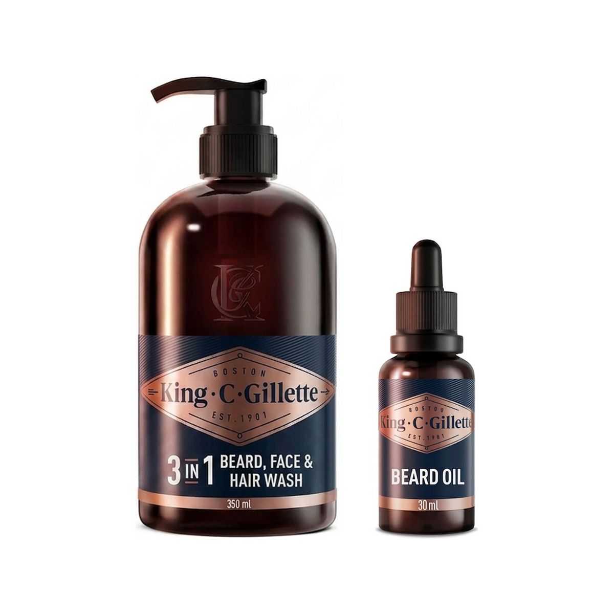 Gillette King C. Beard And Face Wash 350Ml & Oil 30 Ml Bundle