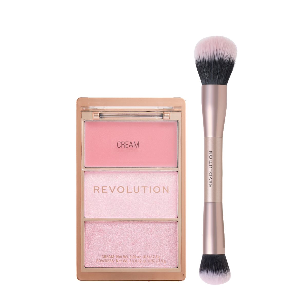 Revolution Beauty Revolution Icon Highlight & Brush Set Pink