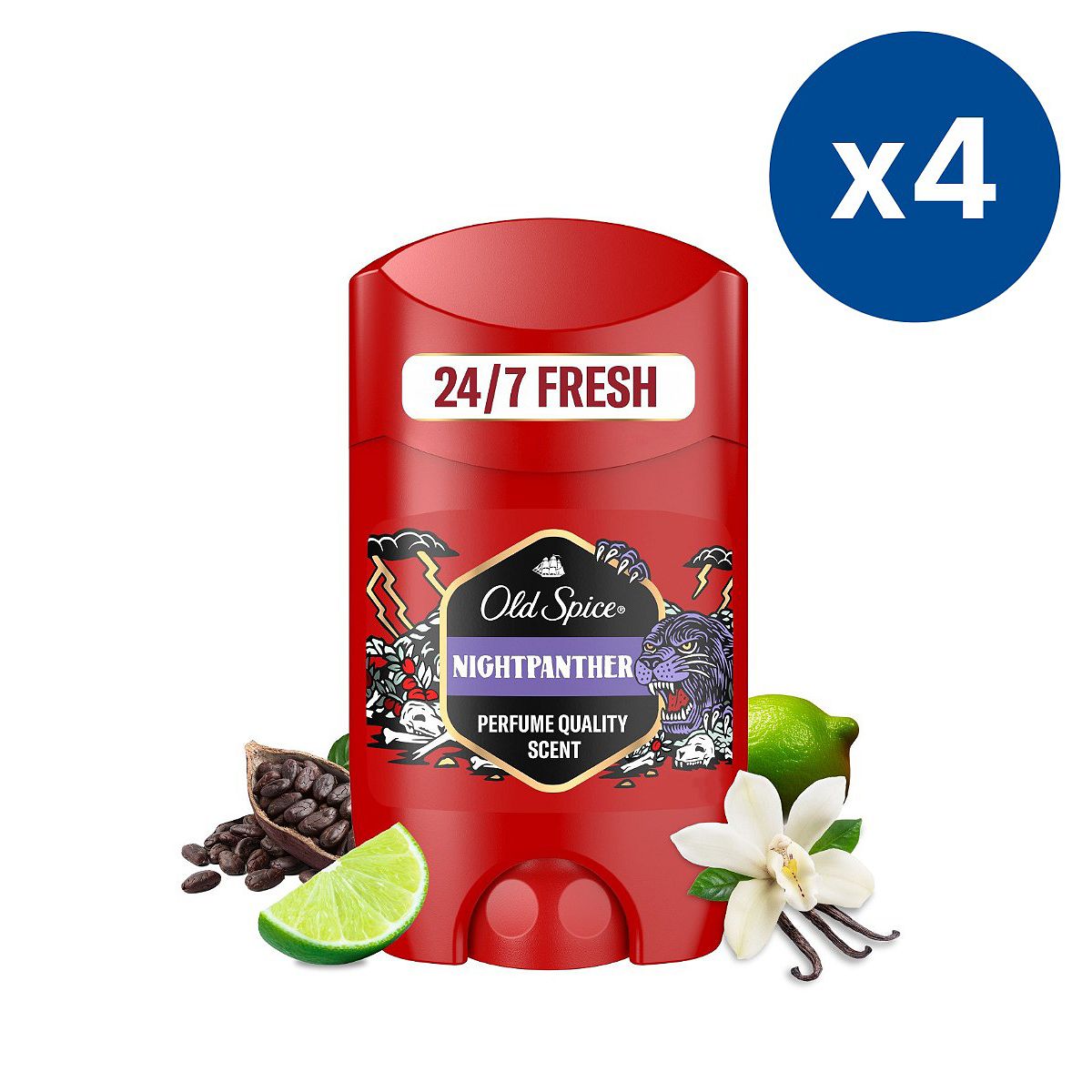 Old Spice Deodorant Stick Night Panther X4 Bundle