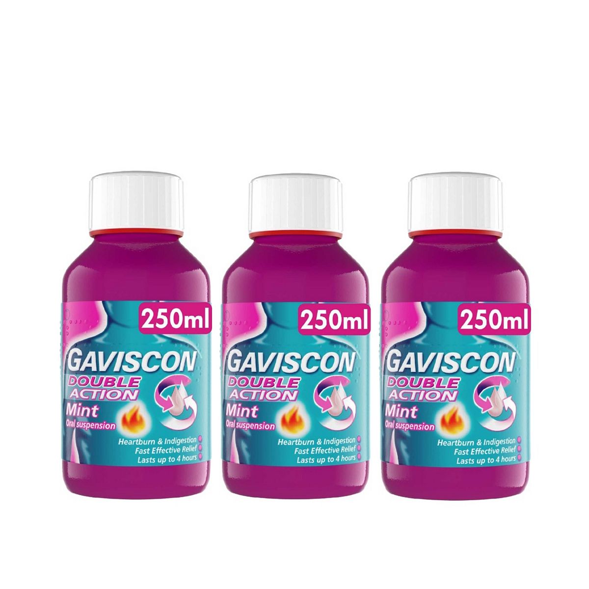 Gaviscon Double Action Liquid250 Ml X 3 Bundle, 250ml