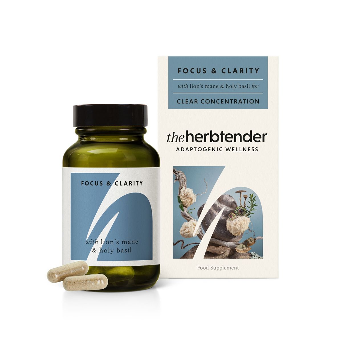The Herbtender Focus & Clarity | Herbal Nootropic Supplement for Mental Clarity – 60 Capsules