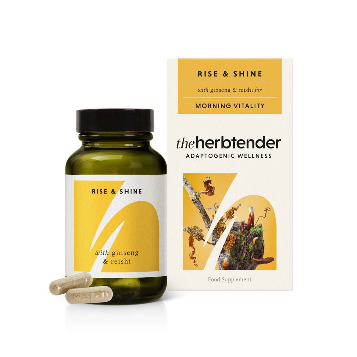 The Herbtender Rise & Shine | Herbal Energy & Focus Supplement – 60 Capsules