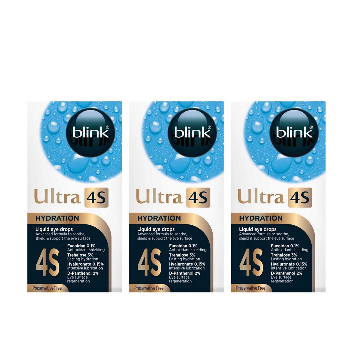 Blink Ultra Hydration Preservative Free Eye Drops 10Ml X3 Bundle