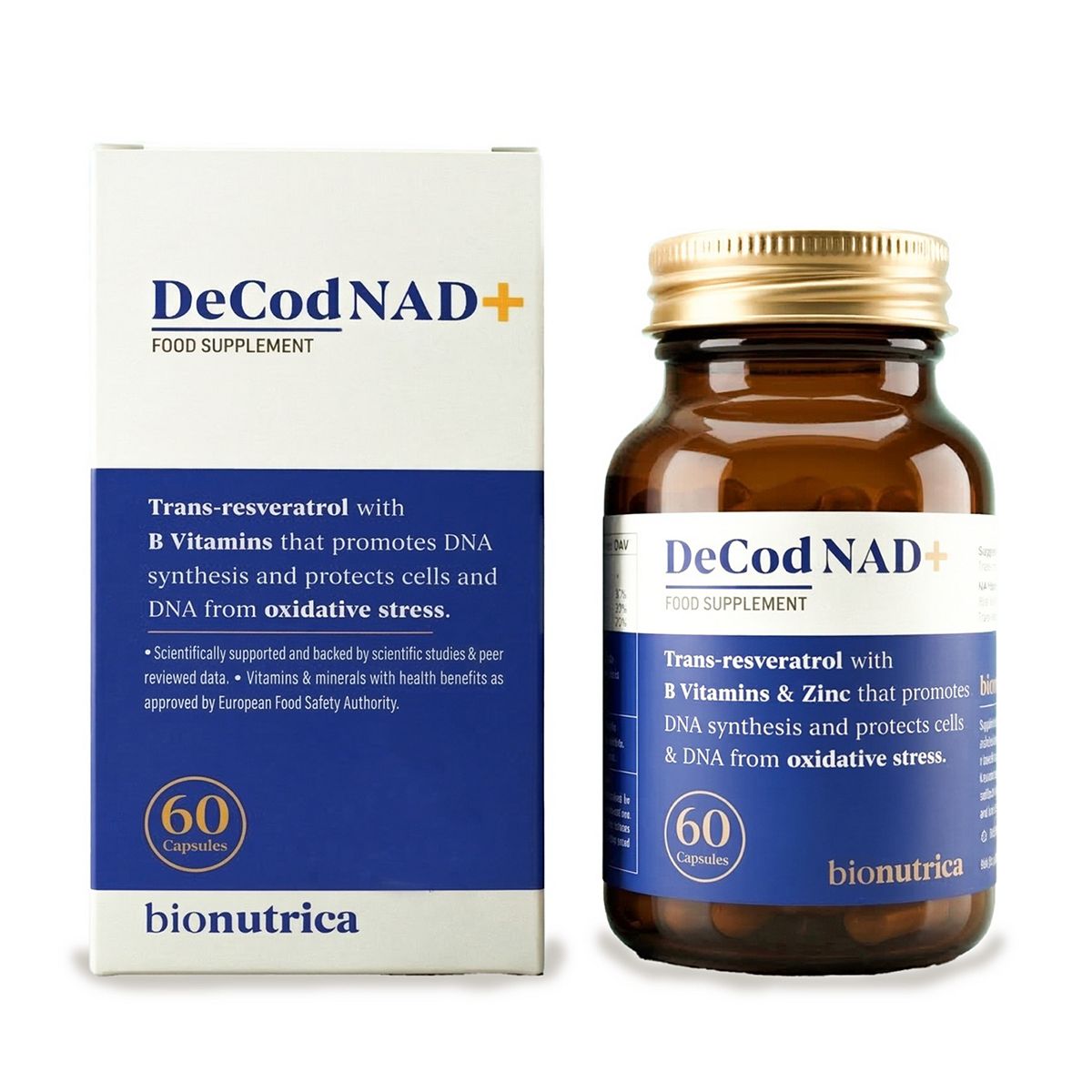 Bionutrica Decod Nad+ With Trans-Resveratrol, B Vitamins & Zinc – 60 Capsules