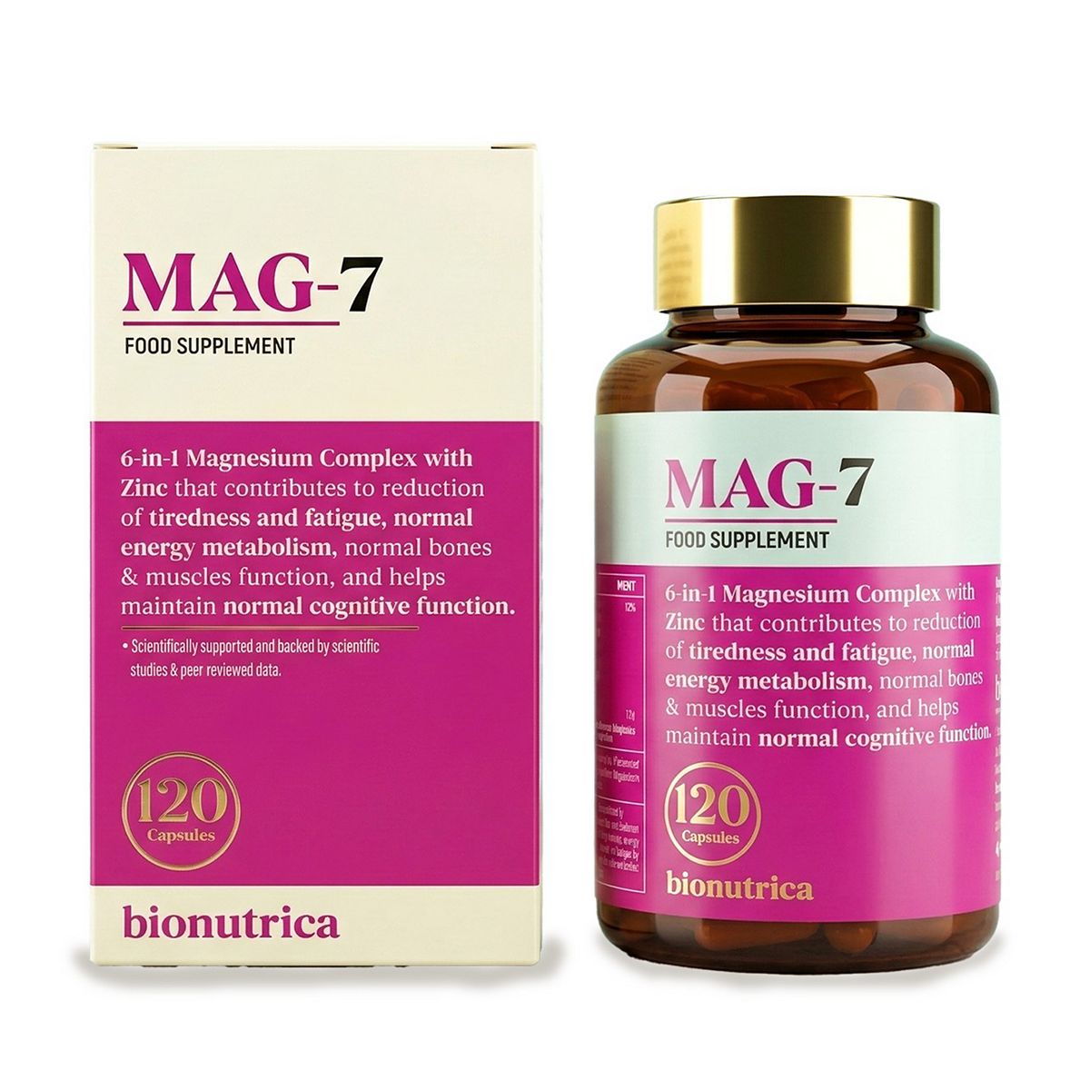 Bionutrica Mag-7 Magnesium Complex With Zinc For Sleep & Muscle Support 120 Capsules