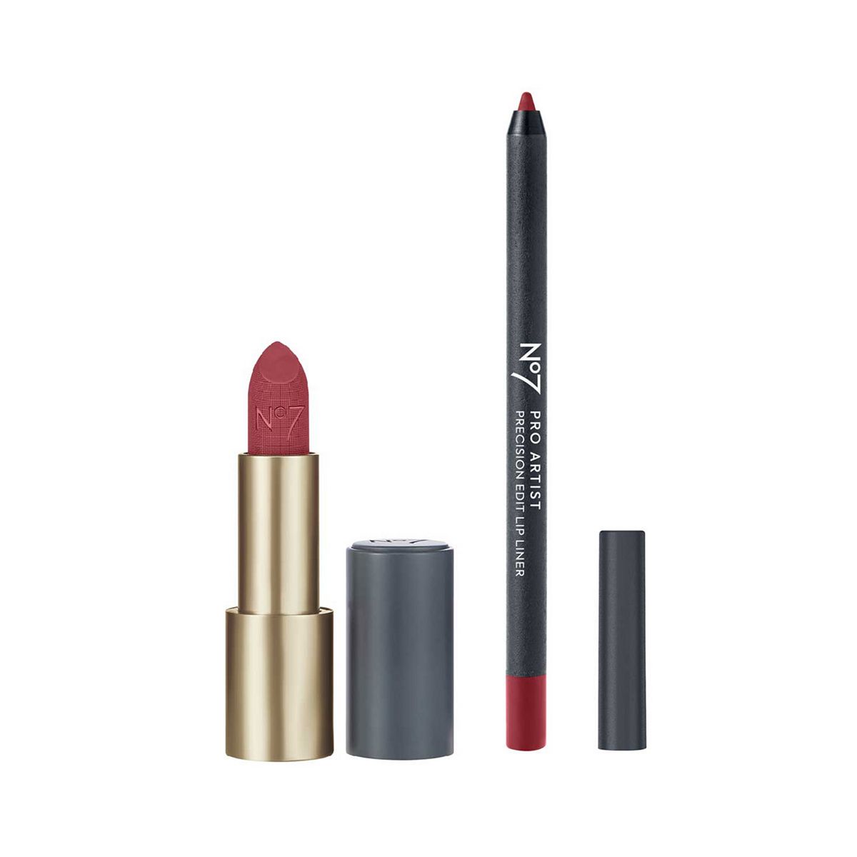 No7 Pro Artist Matt Muse Lipstick & Precision Lip Liner Berry Icon Bundle