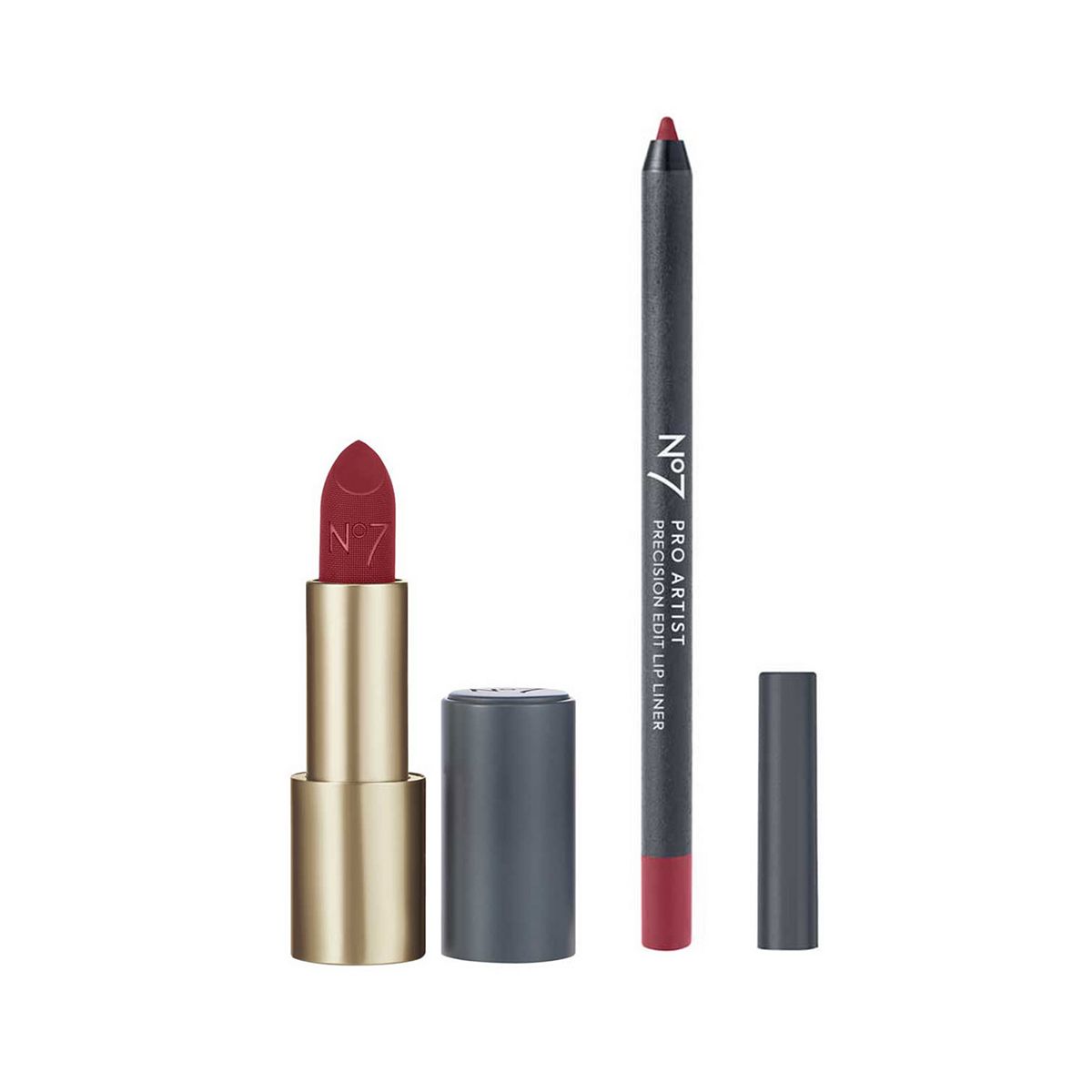 No7 Pro Artist Matt Muse Lipstick & Precision Lip Liner Cinnabar Catwalk Bundle