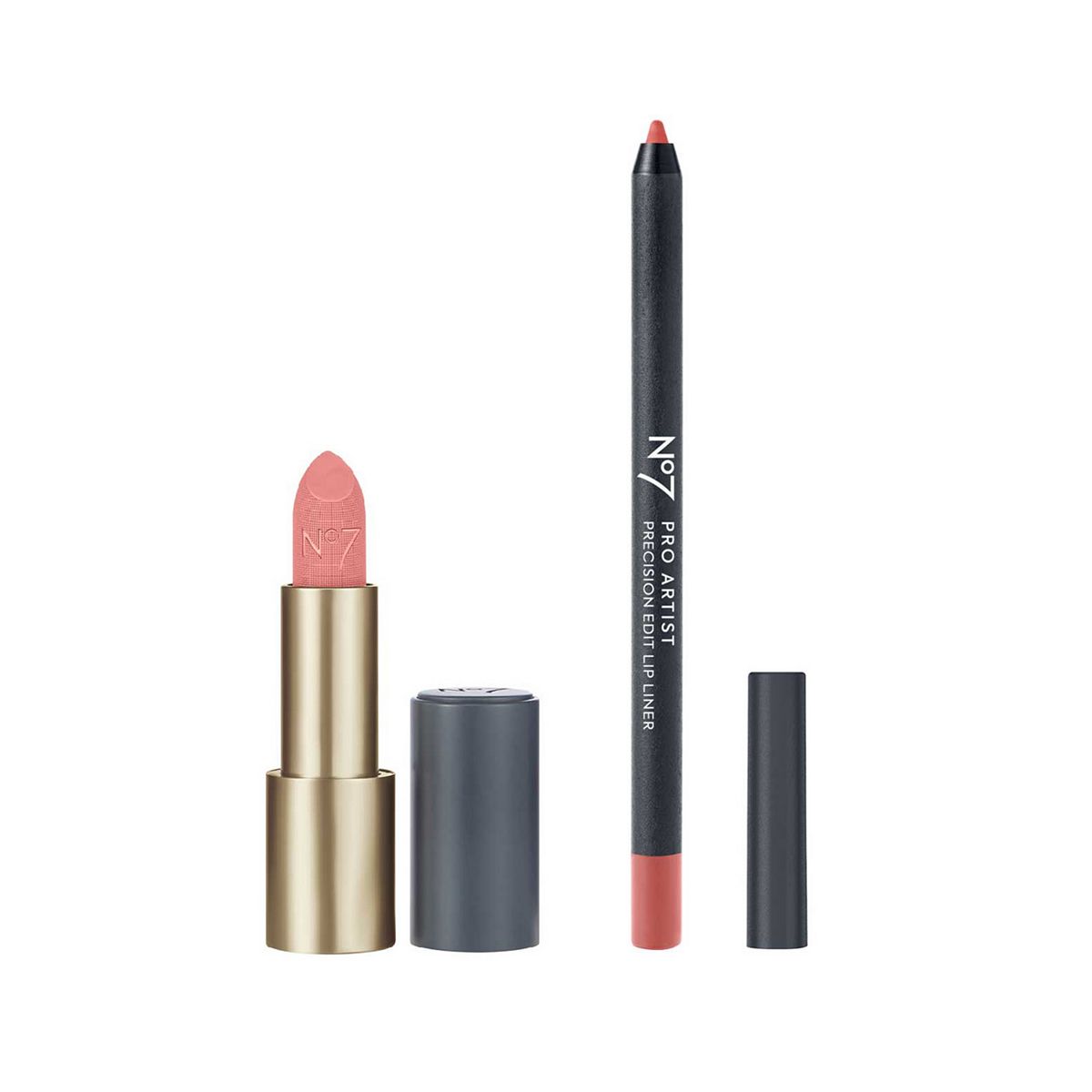 No7 Pro Artist Matt Muse Lipstick & Precision Lip Liner Pink Spotlight Bundle