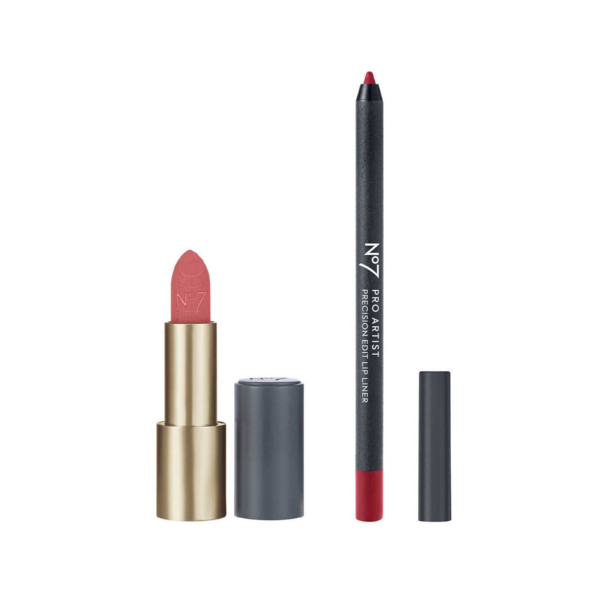 No7 Pro Artist Matt Muse Lipstick & Precision Lip Liner Plum Allure Bundle